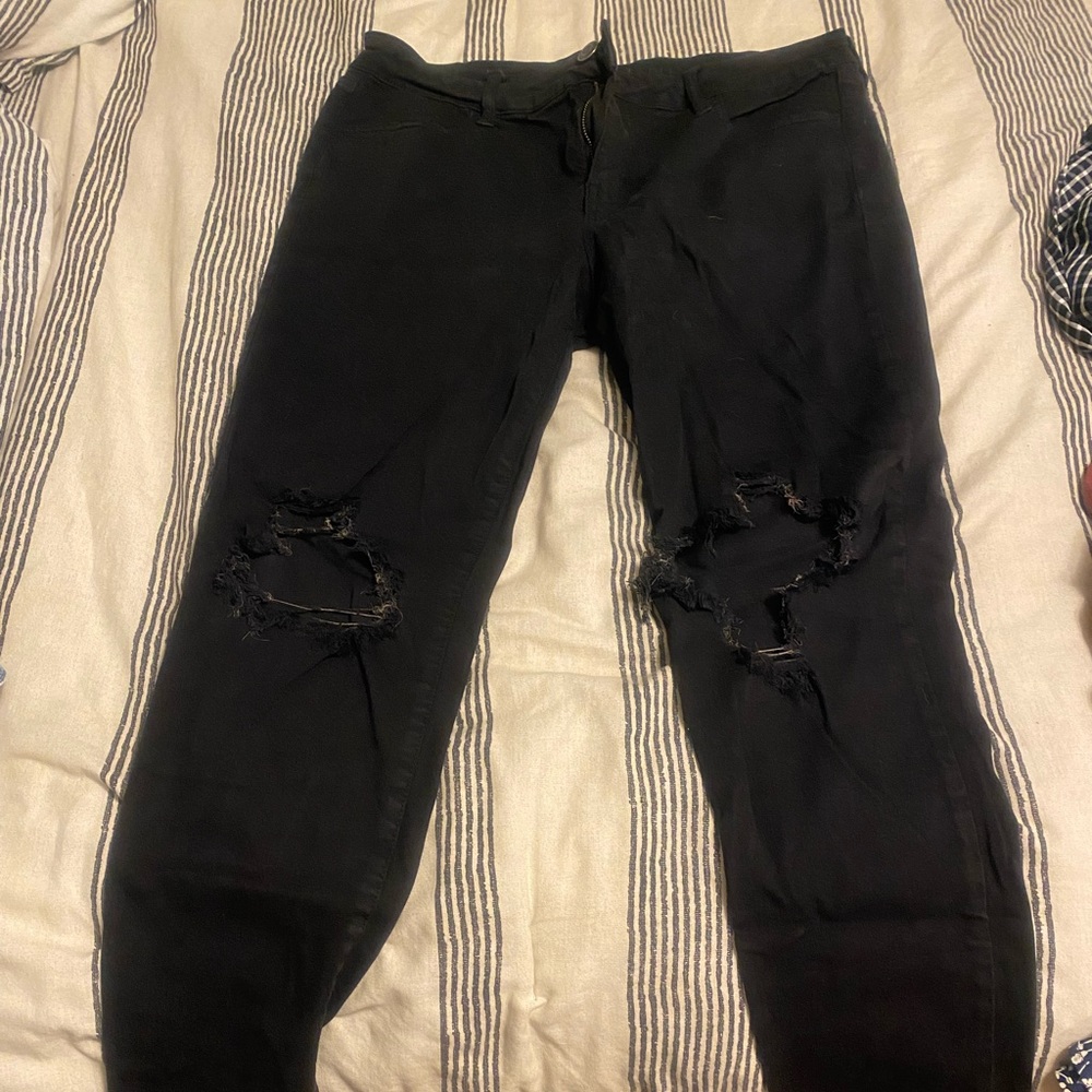 American Eagle black ripped jeans.